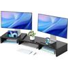 HUANUO Supporto Monitor Scrivania Doppio, Rialzo Monitor da Scrivania Regolabile con 2 slot, Supporto Monitor per 2 Monitor, Supporto Multiuso Scrivania per Computer, Laptop, PC, Nero
