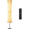 tomons Lampada da terra per soggiorno, dimmerabile, lampada da terra a LED RGB con telecomando e sincronizzazione musicale, lampada da lettura con ombra in tessuto bianco per camera da letto,