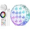 Qoolife 4" 20LED Magnetic Submersible LED Light - Accoppiamento con telecomando, controllo in gruppi, luci impermeabili ricaricabili per piscina, magnete super luminoso e super forte (1 Pack)
