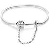 LIGHTDOG 925 Bracciale d'argento a catena di serpente Adatto per il braccialetto di fascino europeo Perline Bracciale d'argento Donna Regalo per i parenti
