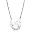 VASSAGO Collana con ciondolo a forma di ferro di cavallo, in acciaio inox, per donne e ragazze, 45 + 5 cm (chaîne) et 2,6 cm x 2,8 cm (pendentif), Acciaio inossidabile