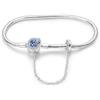 LIGHTDOG 925 Bracciale d'argento a catena di serpente Adatto per il braccialetto di fascino europeo Perline Bracciale d'argento Donna Regalo per i parenti