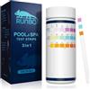 RUNBO 3 in 1 Strisce Reattive Piscina e Spa, Confezione da 150 Strisce Per Vasca Idromassaggio, Test pH, Alcalinità Totale, Cloro, Kit di Test Accurato Piscina