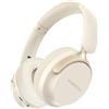 RORSOU B8 Cuffie Bluetooth su orecchio, 6 EQ modalità musicale e cuffie basse basse profonde da 50 ore con microfono, leggero Stereo pieghevole HiFi beige bianco
