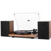 1 BY ONE Giradischi Vinili, Giradischi Stereo a Cinghia in Legno con lmpianto di Altoparlanti Hi-Fi Wireless 36W, Lettore Vinile Contrappeso Regolabile, Registrazione da Vinile a MP3