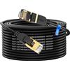 cat gruciso Cavo Ethernet 20 metri,Cavo Rete Cat 8,Ethernet Cable 40Gbps 2000MHz con connettore RJ45 Cavo lan Cat 8,Cavo di rete schermato per switch di rete, più veloce di Cat5/Cat5e/Cat6