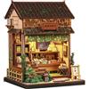 CUTEBEE Book Nook - Kit Casa delle Bambole per Adulti, Mini Casa Fai da Te, Negozio di Wagashi Giapponese, Puzzle 3D in Legno, Decor per Libreria, Regali per Amici
