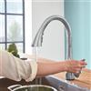 Grohe Zedra rubinetto da cucina, estraibile, orientabile, 30219DC2, Zedra; Zedra Touch supersteel [Rubinetteria da Cucina > Rubinetti da Cucina]
