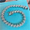 Bracciale Tennis Diamanti Bianchi Certificati 17+ Ct. Argento 925-Nuovo Stile