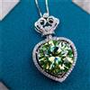 Sunlightjewels RARO ciondolo solitario diamante verde trattato tondo 13,25 ct argento 925 ce...