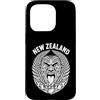 New Zealand Rugby Maori Inspired Kiwi Ha Custodia per iPhone 15 Pro Nuova Zelanda Rugby Vintage Maori Haka Face e Silver Ferns