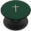 Tiny Meaning Studio Fede minimalista disegnata a mano della croce cristiana verde della foresta PopSockets PopGrip Adesivo