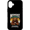 Fishing Angler Bear Fisherman Custodia per iPhone 16 Plus Lunedì Al Fiume Non Al Lavoro Pesca Pescatore