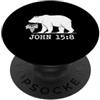 Minimalist Design Christian Bible Verse Orso Frutto Giovanni 15:8 Cristiano Fede Vite PopSockets PopGrip Adesivo