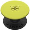 Tiny Meaning Studio Wasabi - Farfalla disegnata a mano gialla verde minimalista PopSockets PopGrip Adesivo