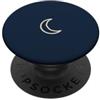 Tiny Meaning Studio Celeste minimalista disegnato a mano della luna crescente blu scuro profondo PopSockets PopGrip Adesivo