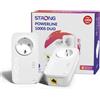 STRONG AV1000 Kit Powerline con Presa Integrata, Porte Gigabit, Kit da 2
