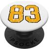 Gold Black Number 83 Jersey Player Unifo Maglia numero 83, divisa sportiva oro e nero PopSockets PopGrip Adesivo