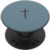 Tiny Meaning Studio Blu polveroso disegnato a mano cristiana croce minimalista fede PopSockets PopGrip Adesivo