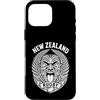 New Zealand Rugby Maori Inspired Kiwi Ha Custodia per iPhone 16 Pro Max Nuova Zelanda Rugby Vintage Maori Haka Face e Silver Ferns