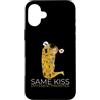 Gustav Klimt The Kiss Art Parody Funny M Custodia per iPhone 16 Plus Gorilla Cuore Amore Gay LGBTQ Fidanzato Inappropriato Volgare