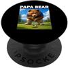 Funny Papa Bear Father Day Golfing Golf Orso golfista Golf divertente Amante del golf Maglietta PopSockets PopGrip Adesivo