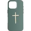Tiny Meaning Studio Custodia per iPhone 16 Pro Fede cristiana disegnata a mano verde della giada fumosa