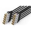 DIGITUS Cavo di rete per esterni Cat 6A - 10 m - 10 pezzi - Nero | 10 Gbit/s - S/FTP schermato - PoE++ - Resistente ai raggi UV - Guaina esterna in LDPE - 500 MHz - Compatibile con Cat 6