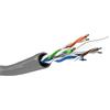 Goobay 93884 Cavo di rete CAT 6, U/UTP, grigio, 100 m - miscela di rame CCA per applicazioni SOHO, AWG 24/7 (a trefoli), PVC