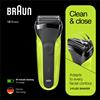 Braun Series 3 300 Rasoio Elettrico Barba, Nero/Verde Elettrico