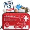 upgrade4cars Kit di pronto soccorso per auto Upgrade4cars, conforme alla norma DIN 13164, valido in tutta Europa. Contenitore per medicazioni, adatto anche per l'uso domestico e in viaggio