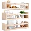 DAJAVE Libreria da parete per bambini, set da 3, scaffali per cameretta dei bambini, scaffale per libri e giocattoli, scaffale Montessori | Nature