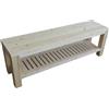 TOTAL WOOD 2012 Panchina in Legno Porta Scarpe Con Ripiano Inferiore Interno Scarpiena Panca con Vano Panca Spogliatoio Legno Naturale Anche Su Misura (100x38.5x50)