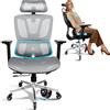 MELOKEA Sedia Ergonomica Professionale | Poltrona Ufficio Casa Grigio | Braccioli 4D, Profondità Seduta Regolabile, Supporto Lombare, Inclinazione 4 Livelli, Rete Traspirante, Sedia da Gioco