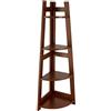 BAKAJI Scaffale Angolare 4 Ripiani Struttura in Legno Libreria Scaffalatura ad Angolo Multiuso Mobiletto Cucina Bagno Dimensione 27 x 96 x 17 cm Design Moderno (Brown)