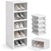 SOLEPLASTIC Scarpiera Salvaspazio Slim a 5 Scomparti - Portata 6 kg | Struttura Pieghevole a Fisarmonica, Finestre Trasparenti, Ventilata, Modulabile, Montaggio Senza Attrezzi