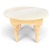 ARTIGIANATO VULCANO Tavolino marocchino etnico in legno grezzo di cedro diametro cm 40