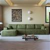 Rvjiahe Divano Angolare Modulare 340cm Sottovuoto Senza Montaggio Verde | chaise longue a L seduta profonda Chaise longue rivolta verso sinistra Boneless