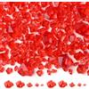 QINJIEJIE 700 diamanti acrilici in 5 misure, cristalli rossi per bambini, caccia al tesoro, tesori dei pirati, sabbiera, riempitivi di vasi, matrimoni, feste, acquari