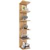 VCM Holzregal hängend | platzsparendes Regal | Maße: H. 180 x B. 35 x T. 30 cm | Elegantes Regal hängend | Aufbewahrungsregal | Bücherregal | Wandboard - Lazas Honig-Eiche