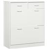 HOMCOM Scarpiera Salvaspazio Slim con 2 Cassetti 80x30x91.5 cm Bianco | 2 Ante a Ribalta, Scarpiera Ingresso, Ripiani Regolabili, Porta Scarpe per 12 Paia