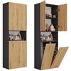 3E 3xE living.com 3xE living Mobile Bagno Bagnoli DK 2K Antracite/quercia Artigiano P: 30 cm, A: 174 cm, L: 60 cm