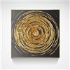LCDIUDIU Quadro Dipinto A Mano, Texture Nera Psichedelico Lamina D'Oro Cerchio Lusso Minimalista Opere D'Arte Astratte Moderne Frameless Dipinti Ad Olio Dipinti A Mano Originali Su Tela Wall Art Per Soggior