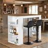 DazzlerE Set tavolo e sedie, rovere scuro + sgabello alto girevole