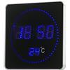 Lunartec Orologio Parete Digitale: Orologio da Tavolo e da Parete LED con radiofrequenza, Luce di Corsa in Secondi, Indicatore di Temperatura Ambiente (Orologi LED, Piatto)