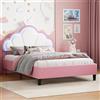 OLIVIBED Letto imbottito da 90 x 190 cm, per ragazze, con testiera regolabile e rete a doghe, letto da principessa, letto matrimoniale per bambini, adolescenti, senza materasso, rosa