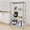 Gdetnysty Gastro, scaffale in acciaio inox, per carichi pesanti, in acciaio inox, per cucina, gastronomia 201, organizer a 3 livelli, regolabile in altezza, 50 kg/110,23 lbs 150 x 40 x 120 cm