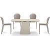 REDÒKASA Tavolo da pranzo 160x90 modello ATLANTIDE allungabile fino a 240 CM con top in grès ceramico per sala da pranzo, cucina e soggiorno (Marmo Travertino)