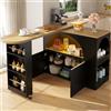 KUAKE Tavolo da bar allungabile, altezza 100 cm, con design con porta a cupola e luce LED, credenza a isola da cucina, credenza con vano portaoggetti, armadietto da buffet, tavolo da bar per cucina e