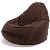 Ecopuf Fuzzy - Pouf Poltrona Sacco in Microfibra - Puffo per Sedersi - Puff Poltrona Relax - Pouf Sacco con Imbottitura in Palline di Polistirolo - Arredamento Casa - 80x110 cm - Marrone A84